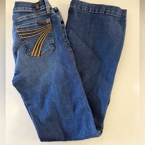 7 For All Mankind Dark Blue Jeans with Gold Accents
